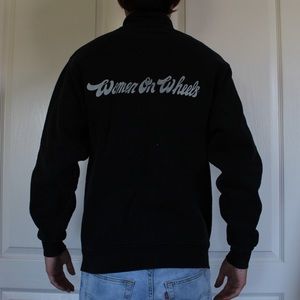 vintage black motorcycle club quarter-zip